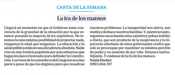 Sonia Decker: "Este Gobierno no tiene solución, nunca vi algo tan inoperante"