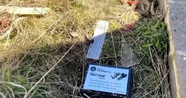 Las placas descartadas de los ca&iacute;dos en Malvinas