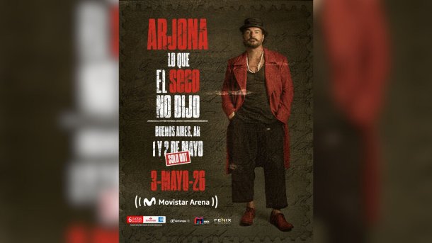 Ricardo Arjona suma una nueva fecha en Buenos Aires tras agotar dos funciones