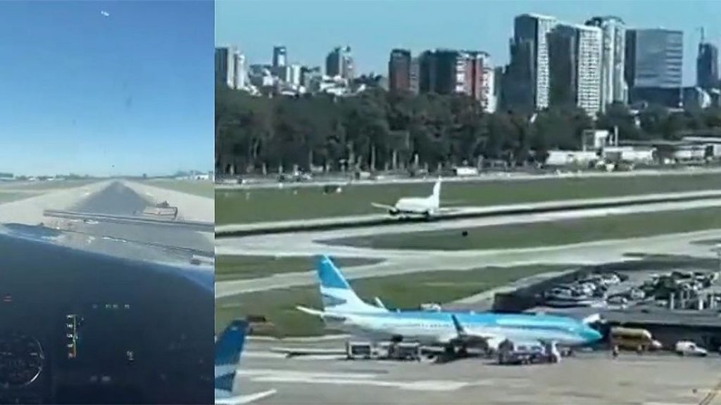 Un avión de la flota presidencial realizó una maniobra para aterrizar en Aeroparque