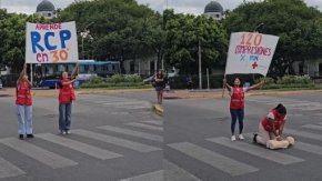 RCP en los sem&aacute;foros: la nueva tendencia para concientizar desde la Cruz Roja de salta