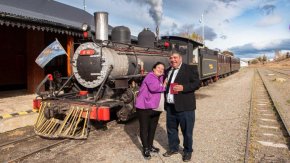 Carlos Agüero maquinista del tren La Trochita