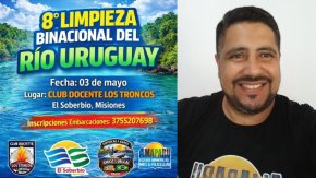 En la Municipalidad de El Soberbio, Misiones, organizan una limpieza binacional del R&iacute;o Uruguay