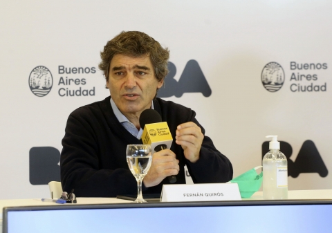 Quirós aseguró que "la velocidad de crecimiento de casos de COVID está estable"