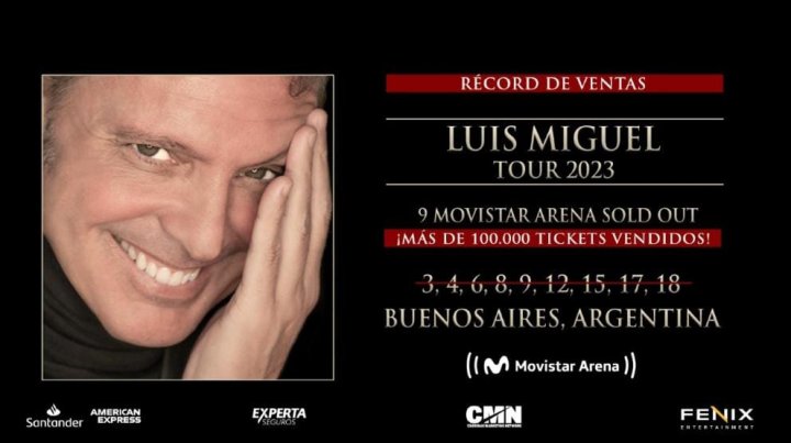 Luis Miguel fue r&eacute;cord: 100 mil entradas vendidas en un d&iacute;a