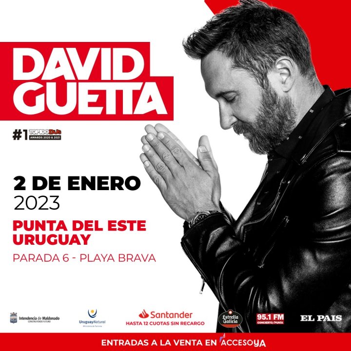 David Guetta se presentar&aacute; el 2 de enero de 2023 en Punta del Este - Parada 6- Playa Brava