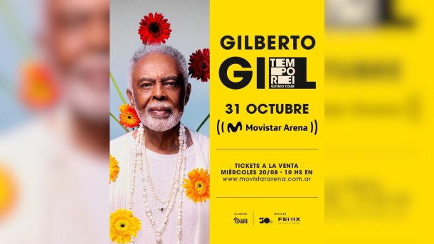 Gilberto Gil regresa a la Argentina con “Tempo Rei Tour”